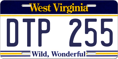 WV license plate DTP255