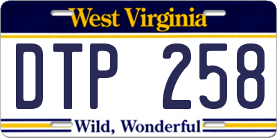 WV license plate DTP258