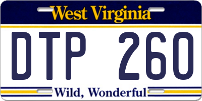 WV license plate DTP260
