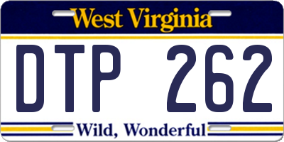 WV license plate DTP262