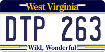 WV license plate DTP263