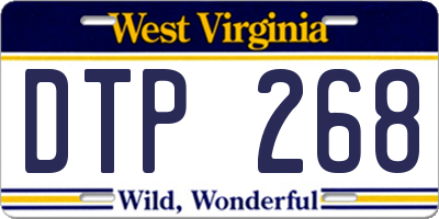WV license plate DTP268