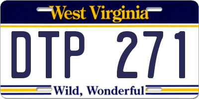 WV license plate DTP271