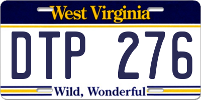WV license plate DTP276