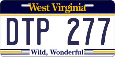 WV license plate DTP277