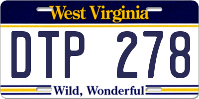 WV license plate DTP278