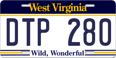 WV license plate DTP280