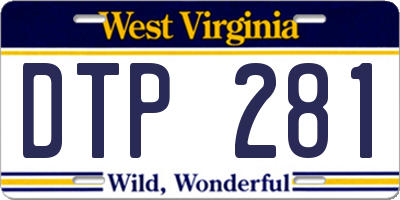 WV license plate DTP281