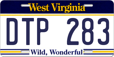 WV license plate DTP283