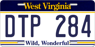 WV license plate DTP284