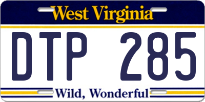 WV license plate DTP285
