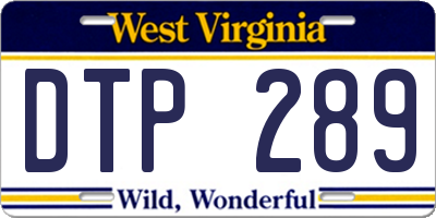 WV license plate DTP289
