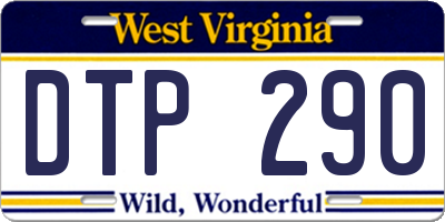 WV license plate DTP290
