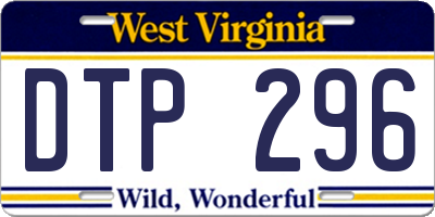 WV license plate DTP296