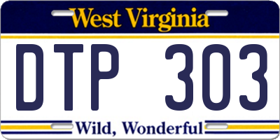 WV license plate DTP303