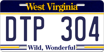 WV license plate DTP304