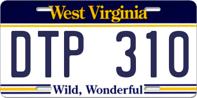 WV license plate DTP310
