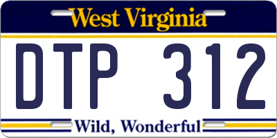 WV license plate DTP312