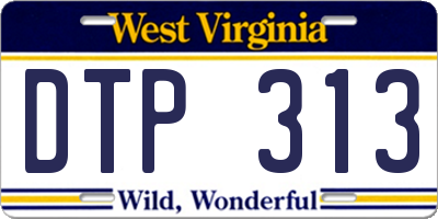 WV license plate DTP313