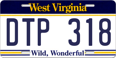 WV license plate DTP318