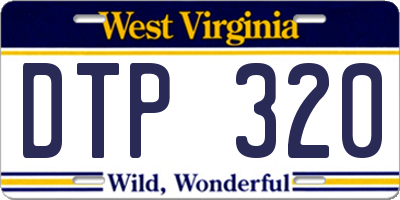 WV license plate DTP320