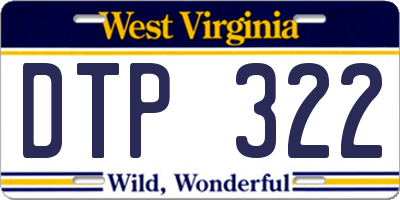 WV license plate DTP322