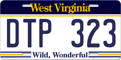 WV license plate DTP323