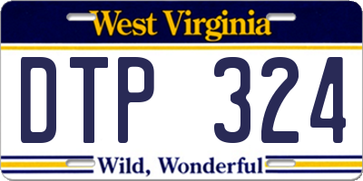 WV license plate DTP324