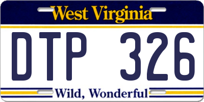 WV license plate DTP326