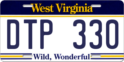WV license plate DTP330