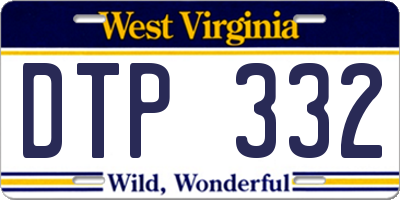 WV license plate DTP332
