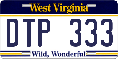 WV license plate DTP333