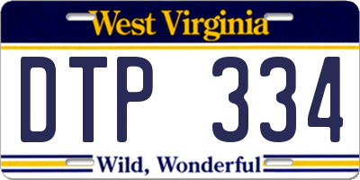 WV license plate DTP334