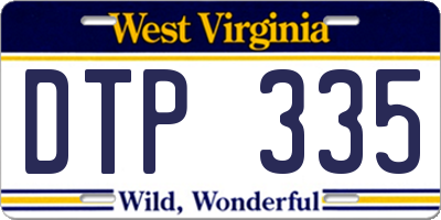 WV license plate DTP335