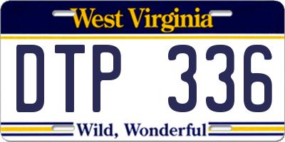 WV license plate DTP336