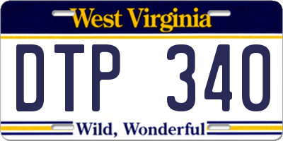 WV license plate DTP340