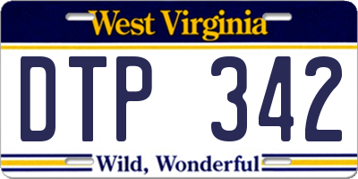 WV license plate DTP342