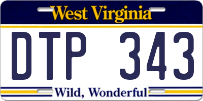 WV license plate DTP343