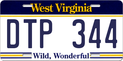 WV license plate DTP344