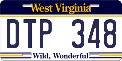 WV license plate DTP348