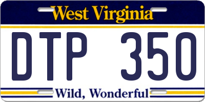 WV license plate DTP350