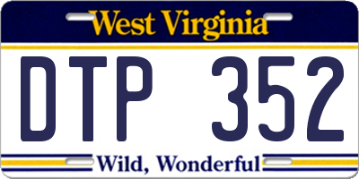 WV license plate DTP352