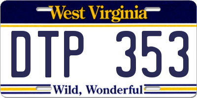WV license plate DTP353