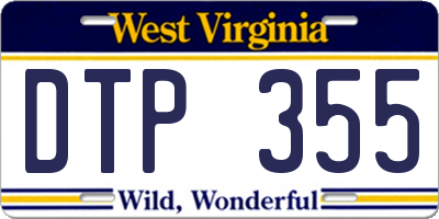WV license plate DTP355