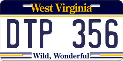 WV license plate DTP356
