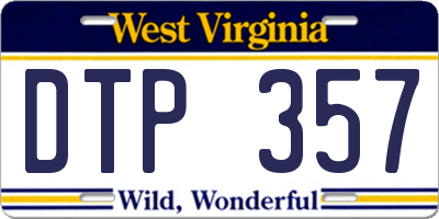 WV license plate DTP357