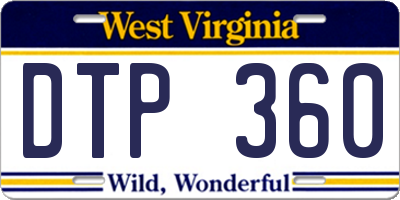 WV license plate DTP360