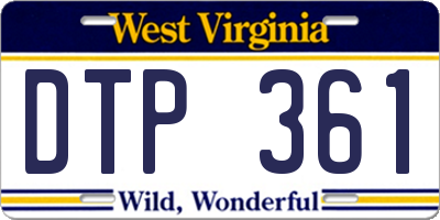 WV license plate DTP361
