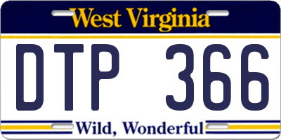 WV license plate DTP366