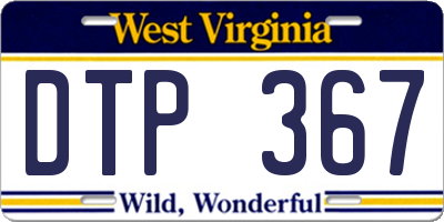 WV license plate DTP367